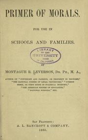 Front cover of Primer of morals by Montague R. Leverson