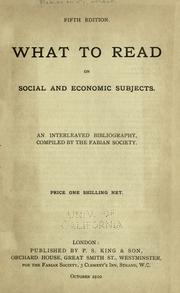 Front cover of What to read on social and economic subjects by Fabian Society (Great Britain)