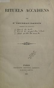 Front cover of Rituels accadiens by F. Thureau-Dangin