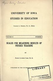 Front cover of Scales for measuring results of physics teaching by Harold Laverne Camp