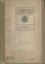 Cover of Associations, institutions .. by Pan-American Scientific Congress (2nd 1915-1916 Washington D.C.)