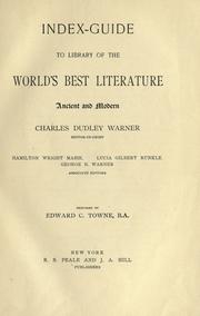 Front cover of Index-guide to Library of the world's best literature, ancient and modern by E. C. Towne