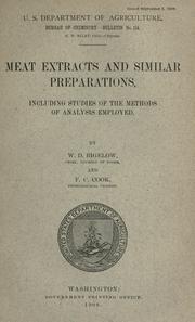 Cover of Meat extracts and similar preparations by Bigelow, Willard Dell