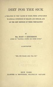 Front cover of Diet for the sick by Mary F. Henderson