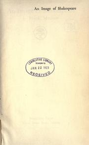 Front cover of An image of Shakespeare by Frank James Mathew