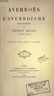 Front cover of Averroès et l'averroïsme by Ernest Renan