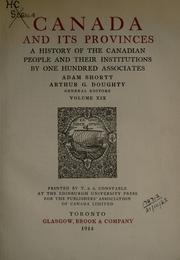 Front cover of Canada and its provinces by Shortt, Adam