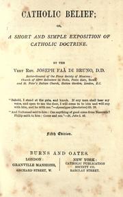 Cover of Catholic Belief by Joseph Faà Di Bruno