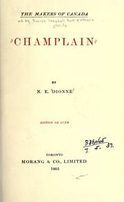 Cover of Champlain by Dionne, N.-E.