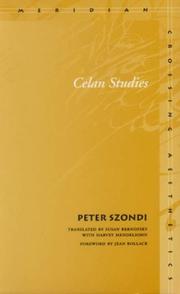 Cover of Celan studies by Peter Szondi
