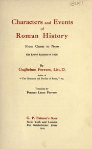 Cover of Characters and events of Roman history, from Cæsar to Nero by Guglielmo Ferrero