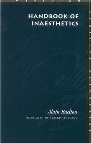 Front cover of Handbook of inaesthetics by Alain Badiou