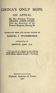Front cover of China's only hope by Chang, Chih-tung