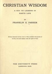 Front cover of Christian wisdom by Franklin Ellsworth Parker