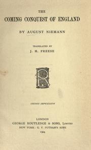 Front cover of The Coming Conquest of England by August Niemann