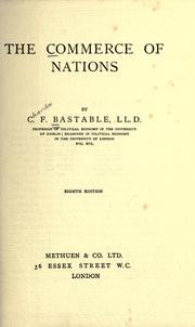 Cover of The commerce of nations by Charles Francis Bastable
