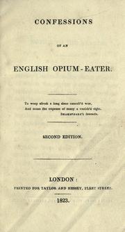 Front cover of Confessions of an English opium eater by Thomas De Quincey