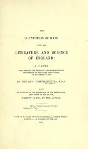 Cover of The connection of Bath with the literature and science of England by Joseph Hunter