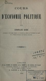 Front cover of Cours d'économie politique by Charles Gide