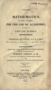 Front cover of A course of mathematics by Charles Hutton