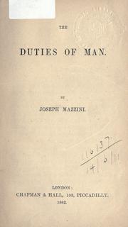 Front cover of The duties of man by Mazzini, Giuseppe