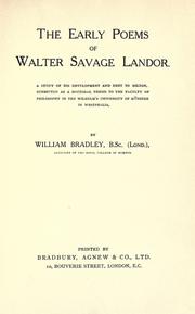 Front cover of The early poems of Walter Savage Landor by Bradley, William