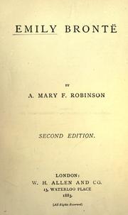 Cover of Emily Brontë by Agnes Mary Frances Robinson