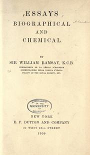 Front cover of Essays biographical and chemical by Ramsay, William