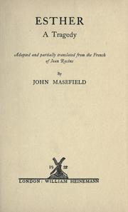 Cover of Esther by John Masefield