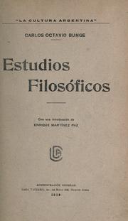 Front cover of Estudios filosóficos by Carlos O. Bunge