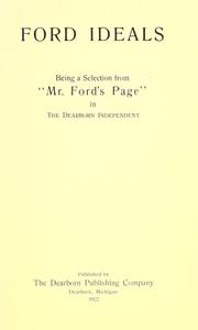 Cover of Ford ideals by Ford, Henry
