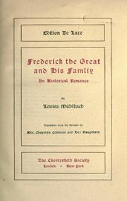 Front cover of Frederick the Great and his family by Luise Mühlbach