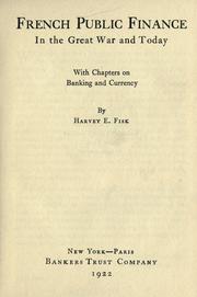 Cover of French public finance in the great war and to-day by Harvey Edward Fisk