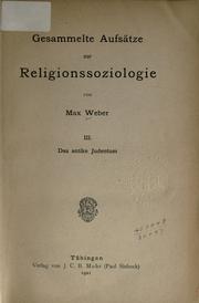 Cover of Gesammelte Aufsätze zur Religionssoziologie by Max Weber