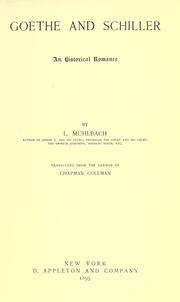 Front cover of Goethe and Schiller by Luise Mühlbach