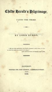 Cover of Childe Harold's pilgrimage by Lord Byron
