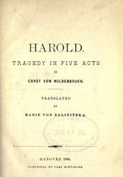 Cover of Harold by Ernst von Wildenbruch