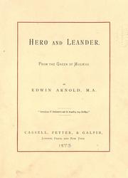 Cover of Hero and Leander by Musaeus Grammaticus