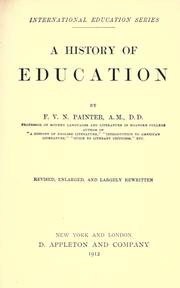 Cover of A history of education by Franklin Verzelius Newton Painter