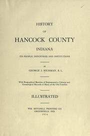 Front cover of History of Hancock county, Indiana by George J. Richman