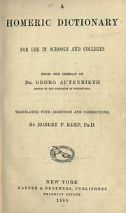 Front cover of Wörterbuch zu den Homerischen Gedichten by Georg Autenrieth