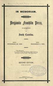 Front cover of In memoriam by Elizabeth Frances Perry