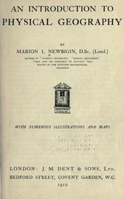 Front cover of An introduction to physical geography by Marion Isabel Newbigin