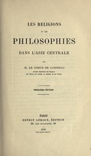 Cover of Les religions et les philosophies dans l'Asie centrale by Arthur, comte de Gobineau