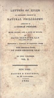 Front cover of Lettres à une princesse d'Allemagne sur divers sujets de physique & de philosophie by Leonhard Euler