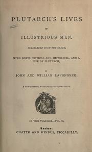 Front cover of Lives of illustrious men by Plutarch