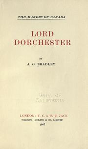 Front cover of Lord Dorchester by A. G. Bradley