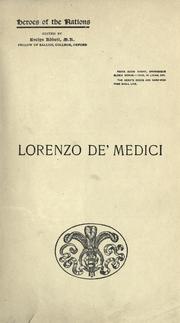 Front cover of Lorenzo de' Medici and Florence in the fifteenth century by Edward Armstrong