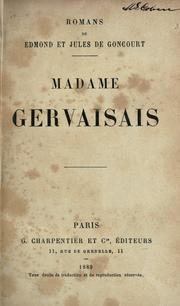Cover of Madame Gervaisais by Edmond de Goncourt