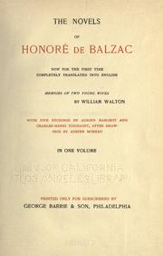 Front cover of Memoirs of two young wives by Honoré de Balzac